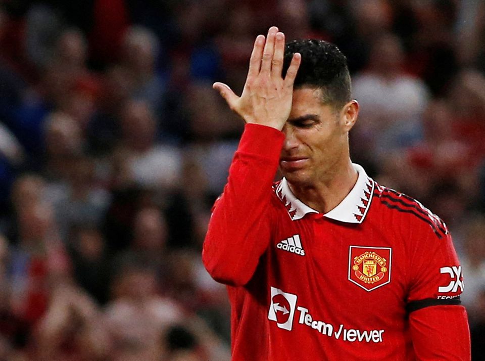 Manchester United's Cristiano Ronaldo reacts during the Europa League Group E match against Real Sociedad at the Old Trafford, Manchester, on September 8, 2022.  File Photo / Reuters


