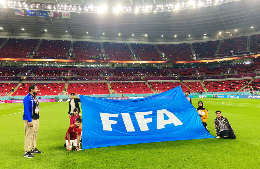 Flag bearers at the FIFA World Cup Qatar 2022.