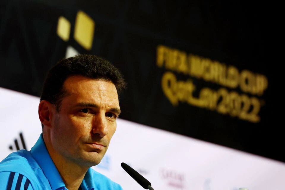 Argentina coach Lionel Scaloni during a press conference ahead of the FIFA World Cup Qatar 2022 final match against France at the Main Media Center, Doha, Qatar, on December 17, 2022.  File Photo / Reuters