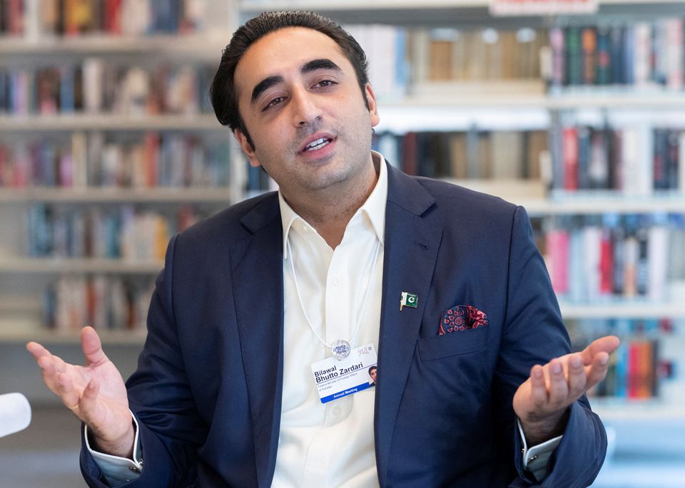 Pakistan's Foreign Minister Bilawal Bhutto-Zardari gestures during an interview with Reuters. File Photo / Reuters