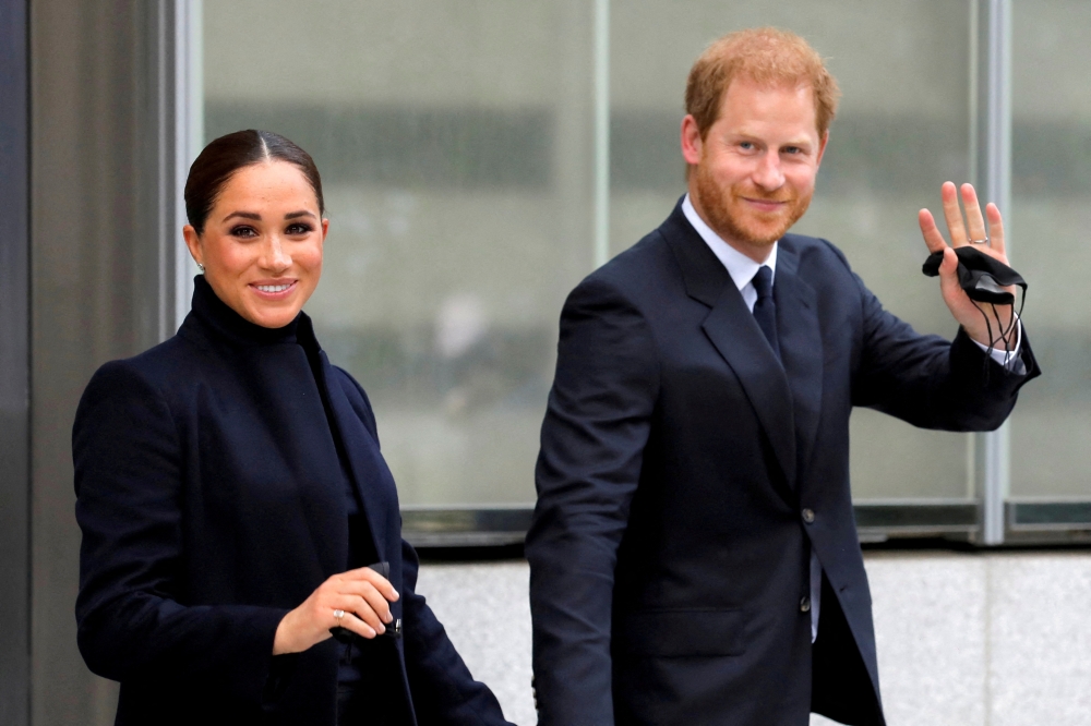 Britain's Prince Harry and Meghan, Duke and Duchess of Sussex, wave as they visit One World Trade Center in Manhattan, New York City, US, on September 23, 2021. File Photo / Reuters
 