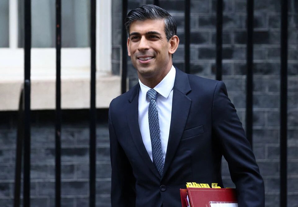 British Prime Minister Rishi Sunak leaves 10 Downing Street to attend Prime Minister's Questions in the Houses of Parliament in London, Britain, November, on December 14, 2022. File Photo / Reuters
