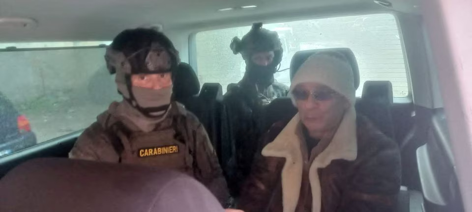 File Photo: A screengrab taken from a video shows Matteo Messina Denaro the country's most wanted mafia boss after he was arrested in this handout photo obtained by Reuters on January 16, 2023. Carabinieri/Handout via REUTERS

