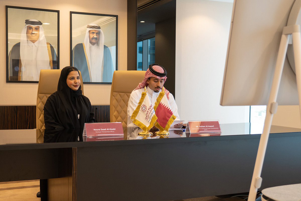 Officials at the press meet.