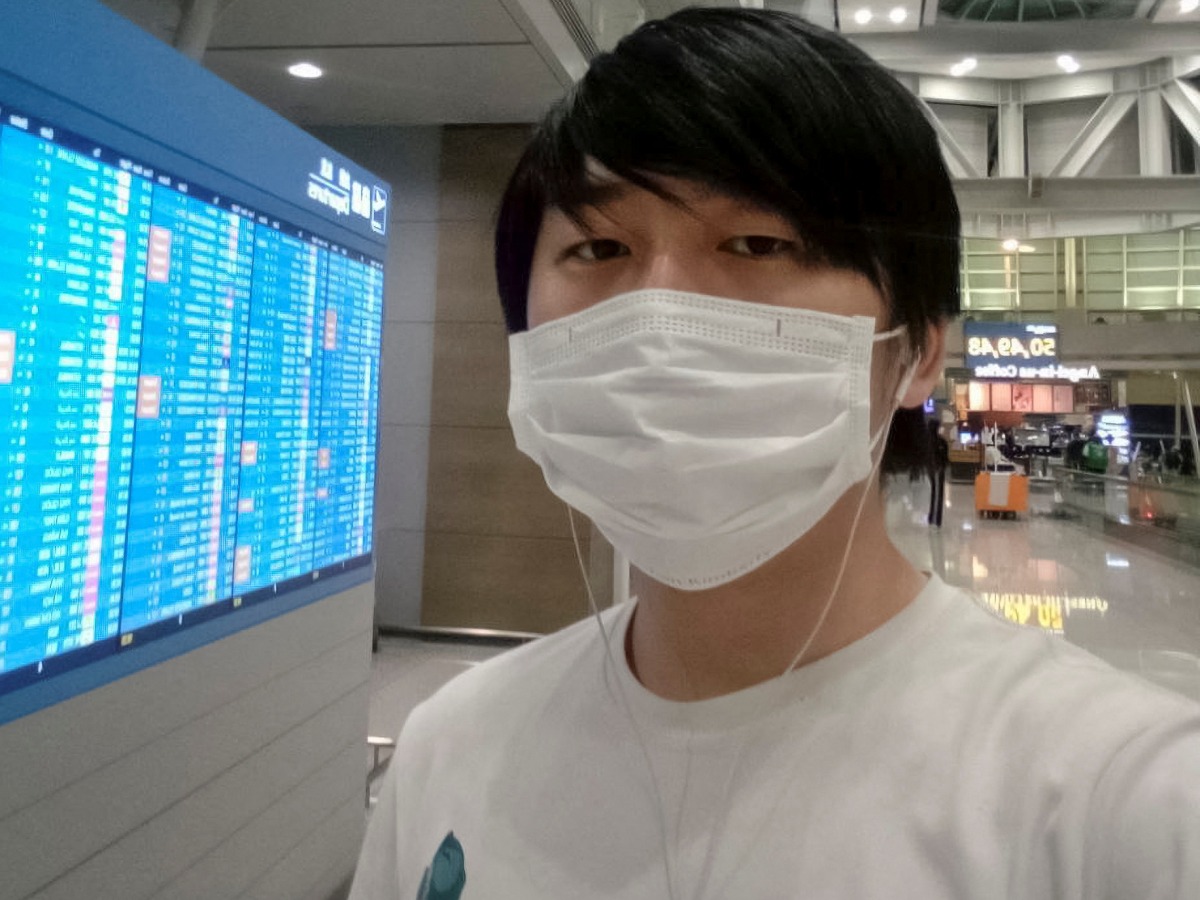 Vladimir Maraktayev poses for a picture in a departure lounge at Incheon International Airport Incheon, South Korea, January 19, 2023. Vladimir Maraktayev/Handout via Reuters 