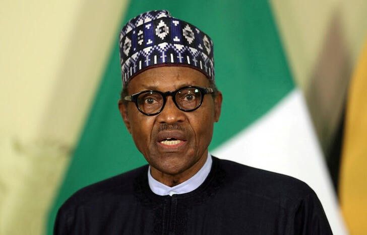 Nigerian President Muhammadu Buhari speaks at a news conference during a visit to Pretoria, South Africa, on October 3, 2019. File Photo / Reuters