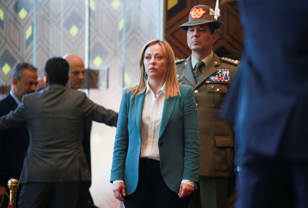 Italian Prime Minister Giorgia Meloni attends a joint news conference in Tripoli, Libya on January 28, 2023. REUTERS/Hazem Ahmed