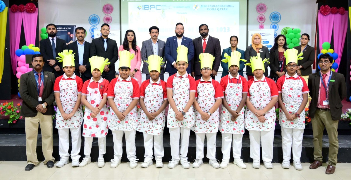 MES students, teachers and other officials during the awareness session on millets.
