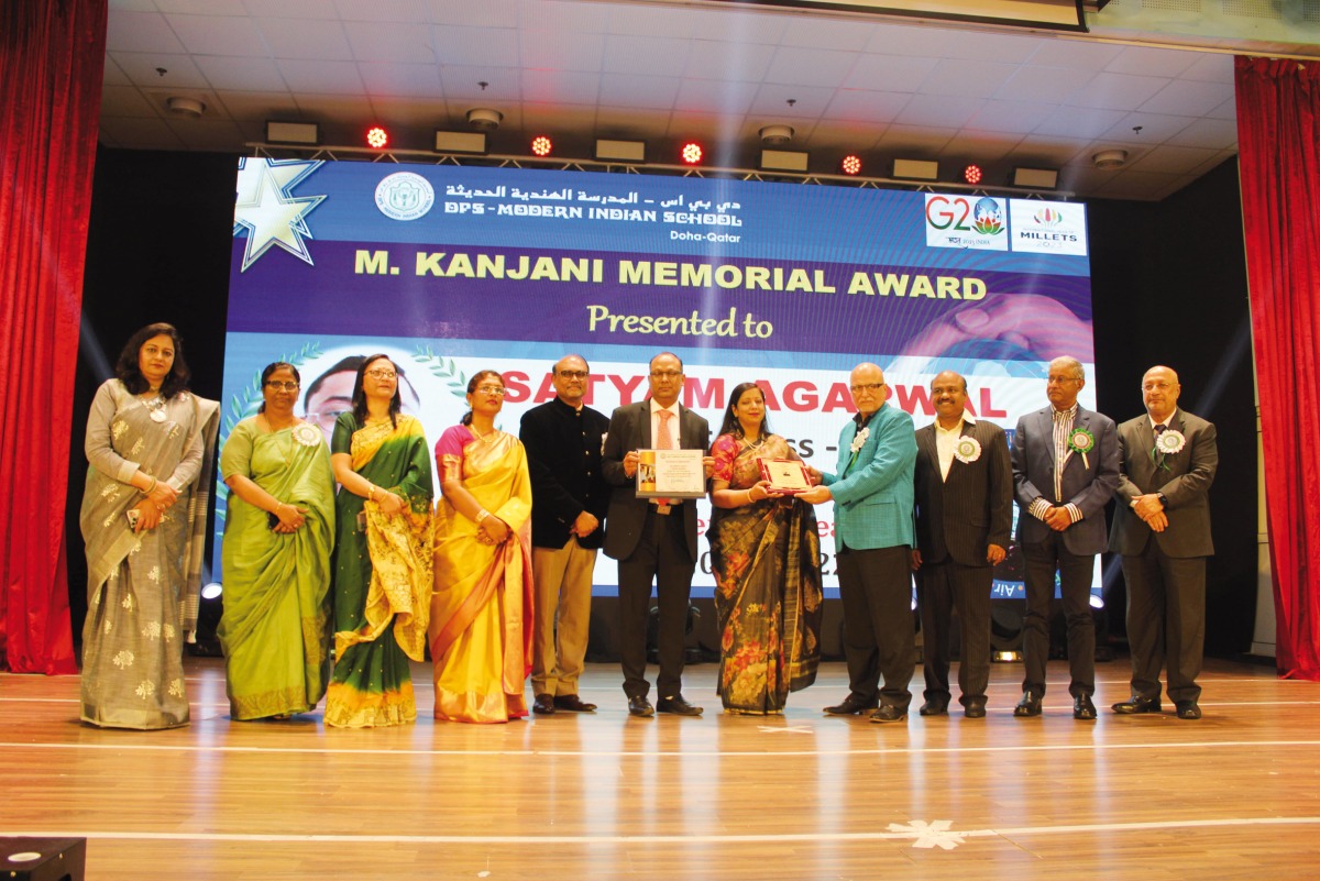 Guests and staff during an Annual Day activity at the DPS-Modern Indian School. 
