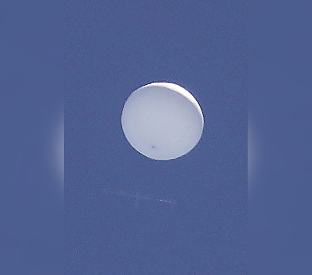 This file picture taken on June 17, 2020 shows what was called an unidentified flying object at the time, above Aoba Ward in the Japanese city of Sendai. Photo by JIJI PRESS / AFP