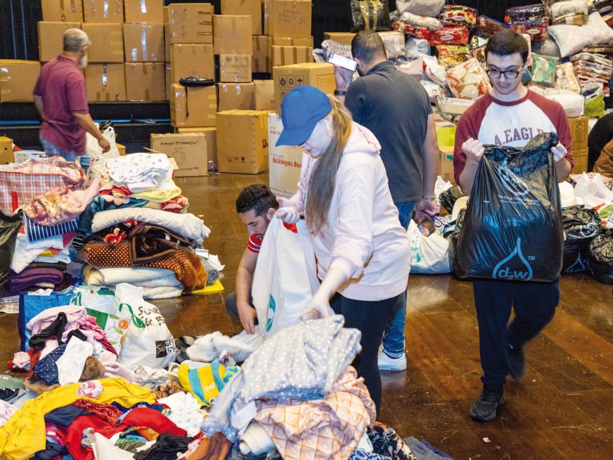 A view of donated items during the campaign.