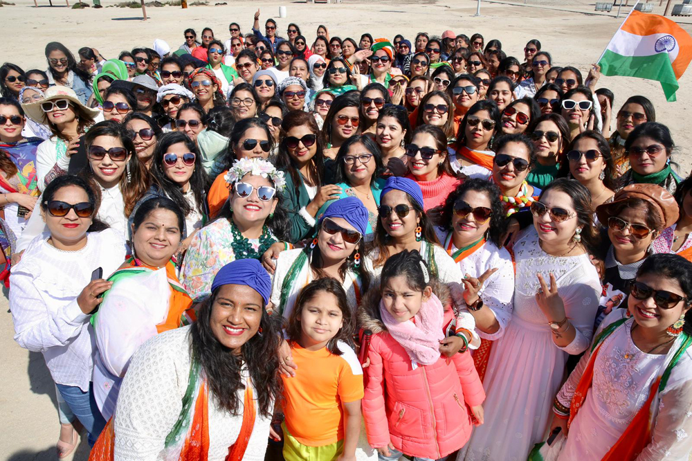 Participants during Rang de Basanti anniversary  celebrations.