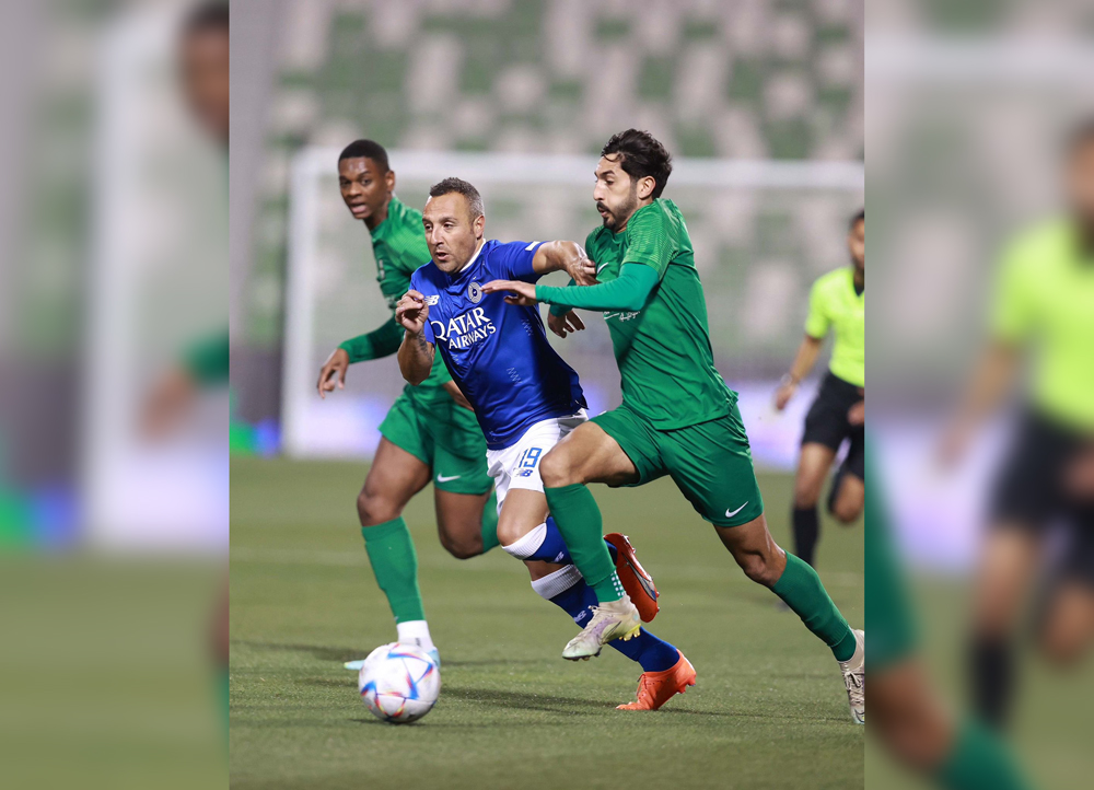 Action during the match between Al Ahli and Al Sadd yesterday. 
