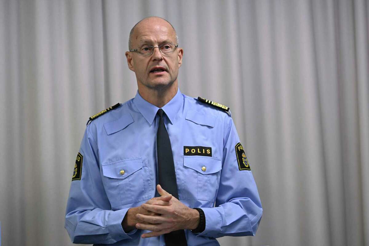 Stockholm regional police chief Mats Lofving is pictured on Sept. 30, 2022. 