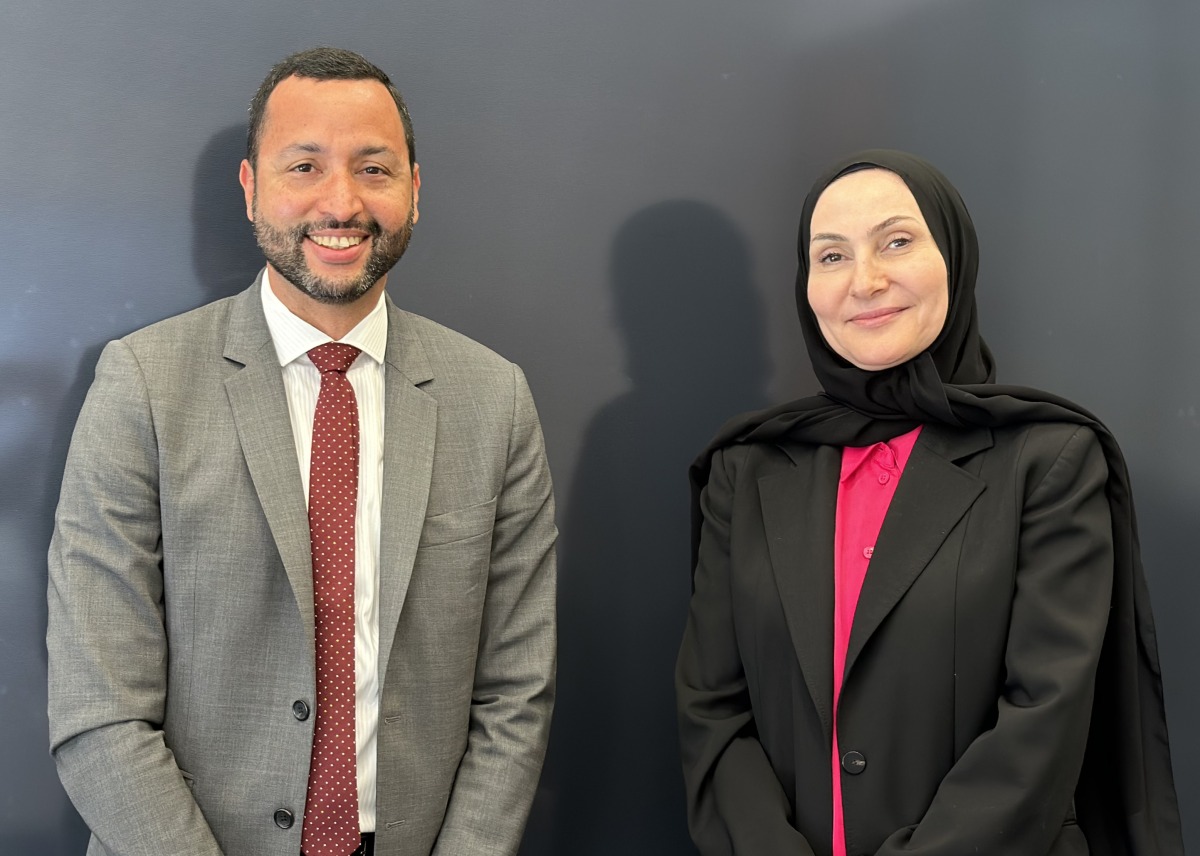 Prof. Rana Sobh, Dean of the College of Business and Economics and Max Tunon, Head of the ILO in Doha.