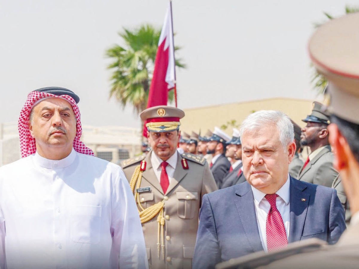 Deputy Prime Minister and Minister of State for Defense Affairs, H E Dr. Khalid bin Mohammed Al Attiyah with Romanian Minister of National Defense, H E Angel Tilvär.
