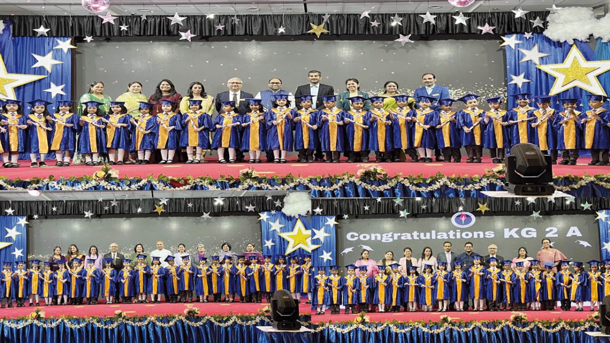 Students and teachers during the graduation ceremony at Birla Public School.