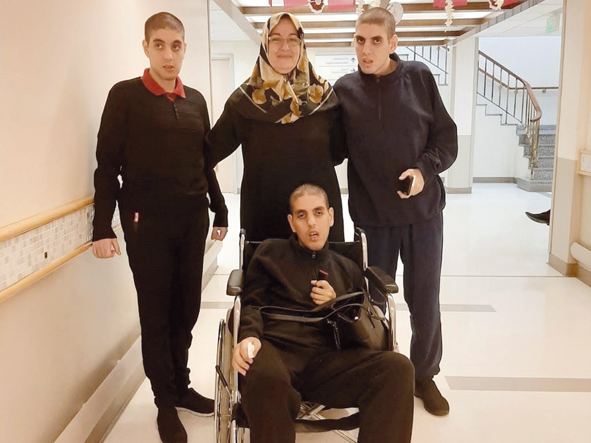 Hayat Abuzannad with her sons Abdulrahman, Yousef, and Zacharia.