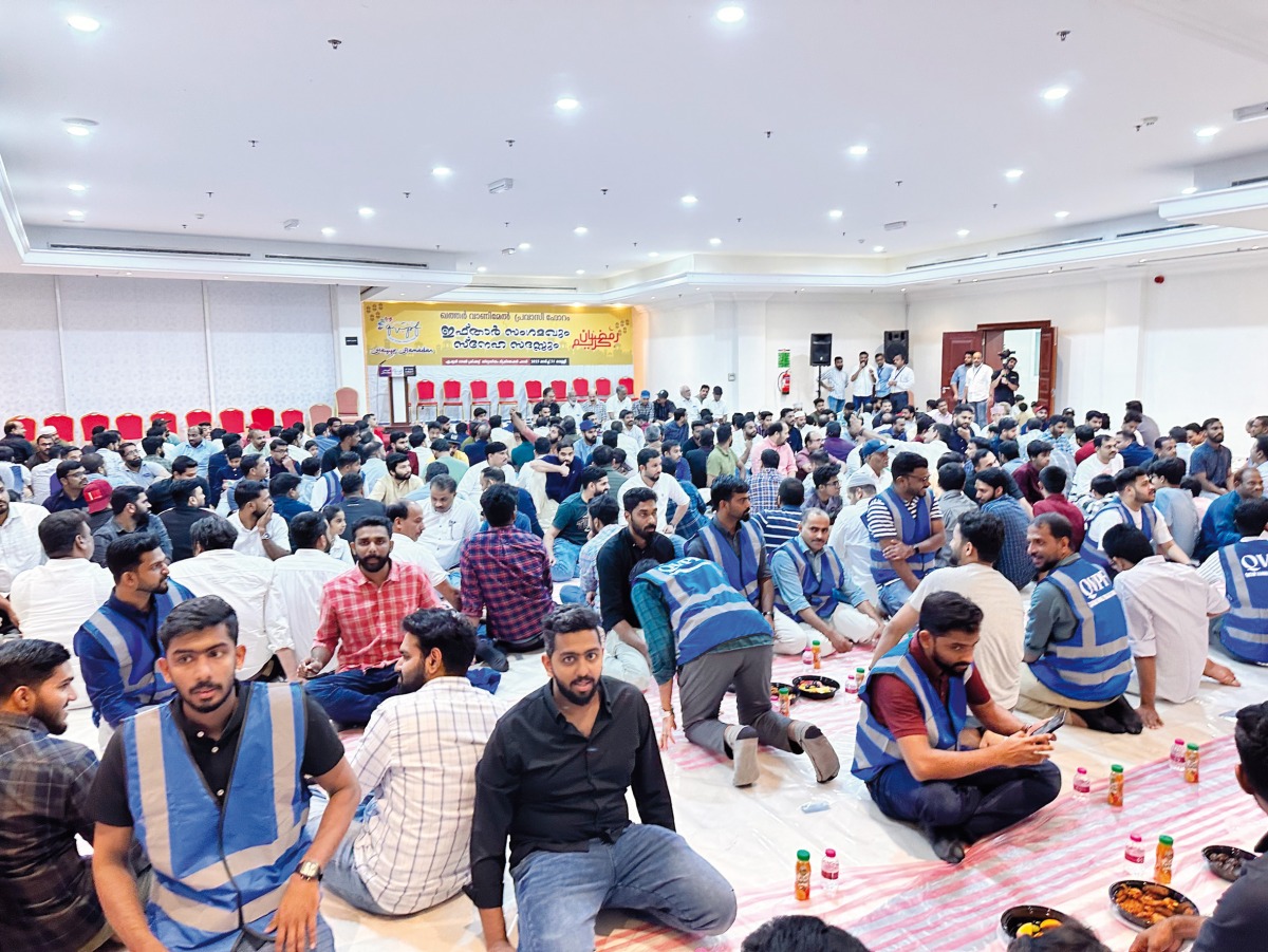 Participants during QVPF’s Iftar meet held at Asian Town Cricket Stadium recreation hall.