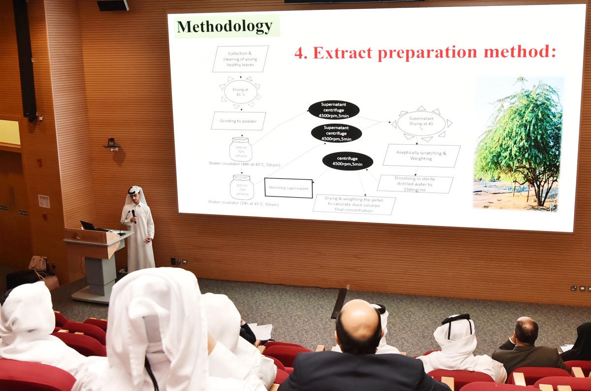A high school student during the presentation of his project at the NSPP.