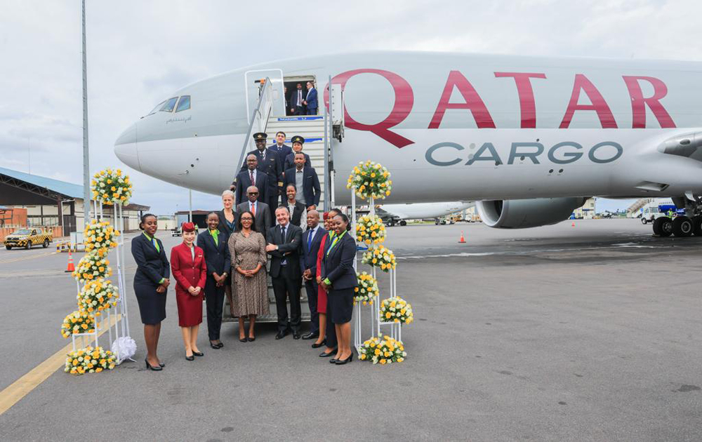 Officials during the launch of Kigali Africa Hub in partnership with RwandAir.