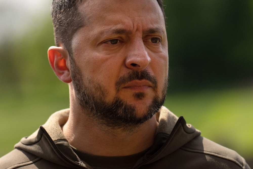 Ukraine's President Volodymyr Zelensky.  (Photo by Carl Court / POOL / AFP)