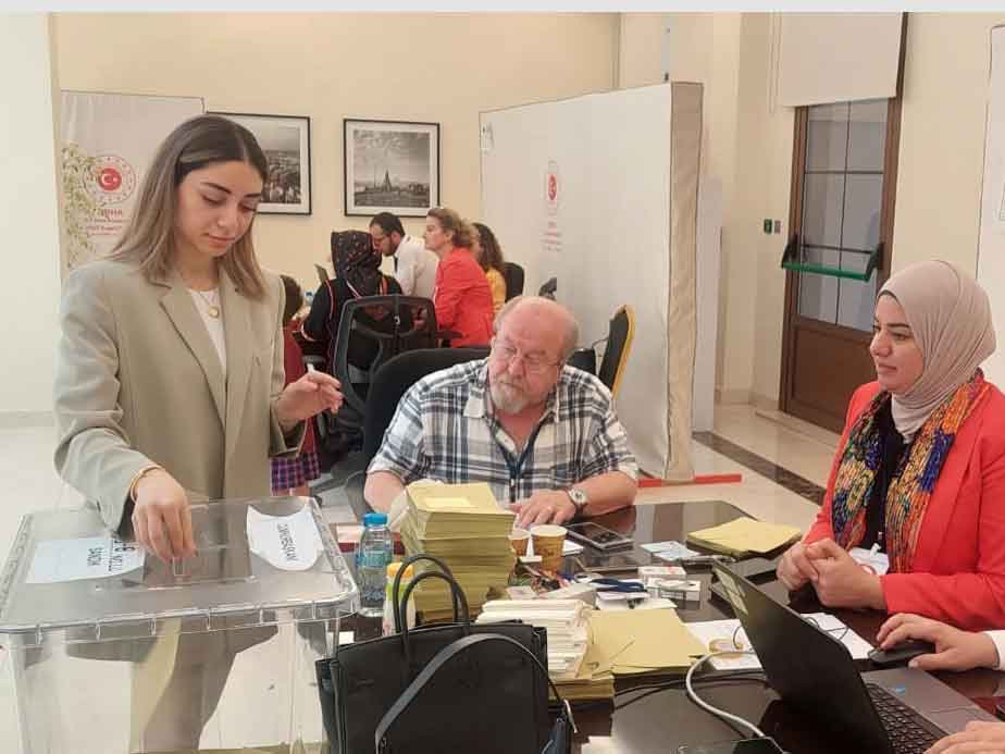 Turkish citizens in Qatar cast their votes at their country's embassy in Doha. Picture by: Salim Matramkot /The Peninsula