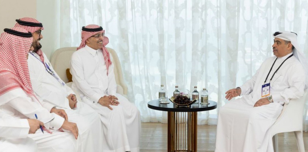 Minister of Finance H E Ali bin Ahmed Al Kuwari meeting with Minister of Finance of the Kingdom of Saudi Arabia H E Mohammed Abdullah Al Jadaan,  Minister of Economy and Planning of the Kingdom of Saudi Arabia H E Faisal Alibrahim, yesterday. 