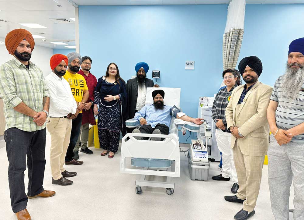 Community members during the blood donation drive organised by Singh Seva Group, at Hamad Blood Donor Center. 