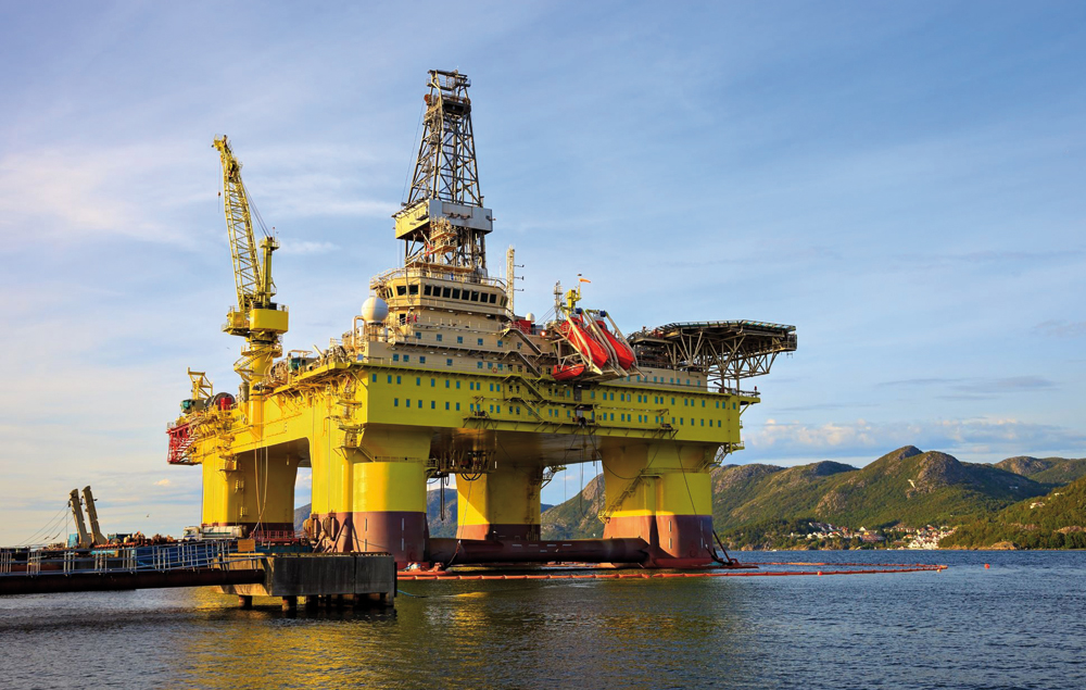 An oil rig on the Norwegian continental shelf.