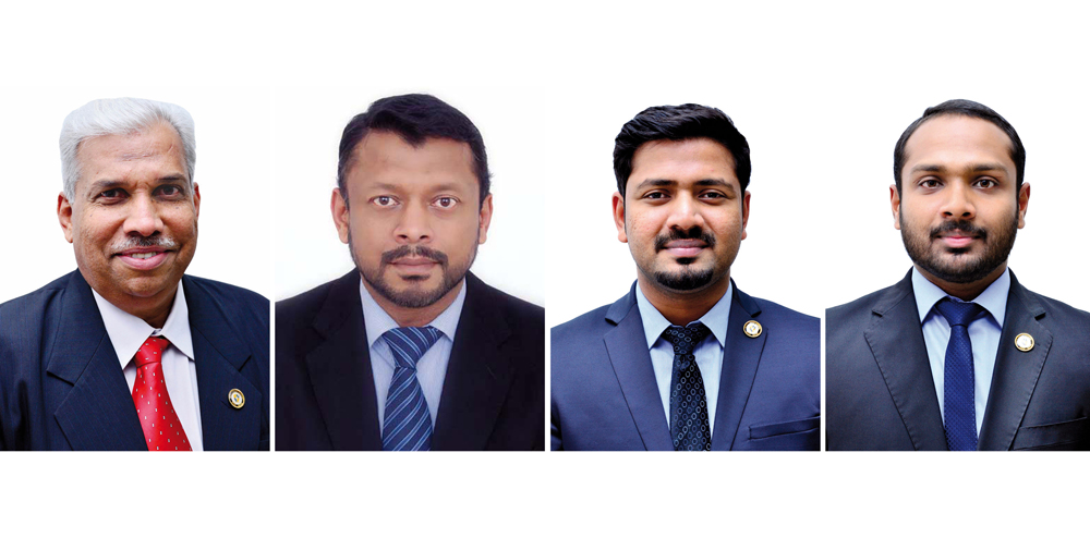 FROM LEFT: President B.M. Sidhique; Senior Vice-President Dr. Najeeb K.P; Vice-President Kashif Jaleel; and General Secretary Hazmal Ismail 