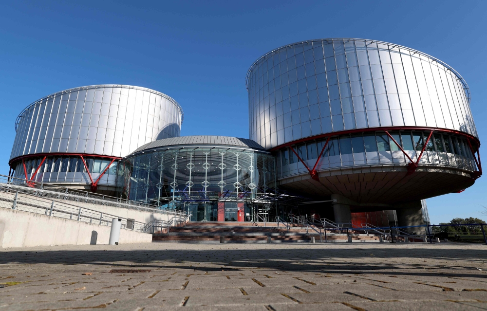 This photograph taken on September 27, 2023, shows an outside view of the European Court of Human Rights (ECHR), in Strasbourg, eastern France. Photo by FREDERICK FLORIN / AFP