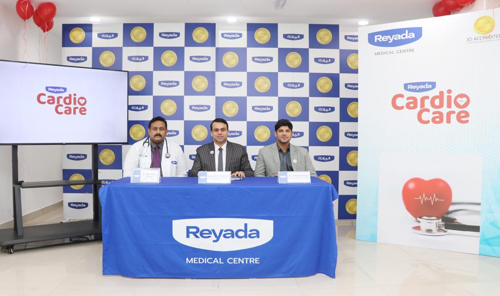 Launch of the Cardiocare Campaign at Reyada Medical Centre by Managing Director Jamsheer Hamza, Executive Director Dr. Abdul Kalam and Cardiologist Dr. Bishnu Kiran Rajendran
