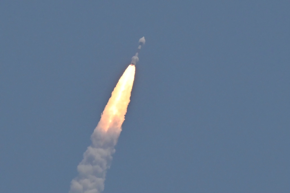 File photo: PSLV XL rocket carrying the Aditya-L1 spacecraft, the first space-based Indian observatory to study the Sun, is launched from the Satish Dhawan Space Centre in Sriharikota on September 02, 2023. (R. Satish Babu / AFP)