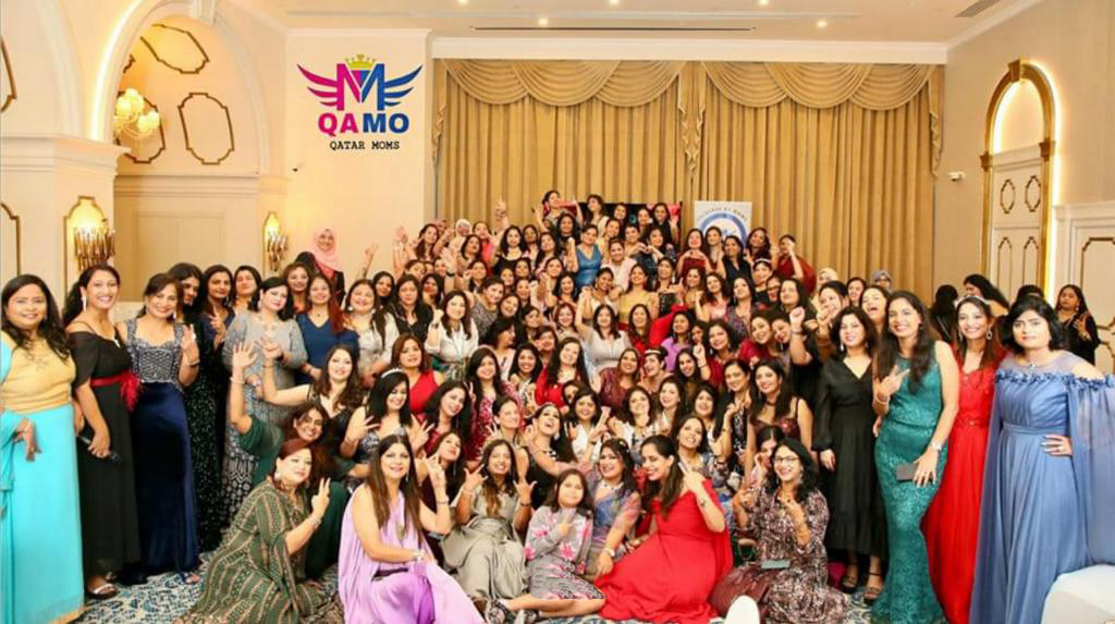 Qatar Moms officials and members during the celebration of their third anniversary.