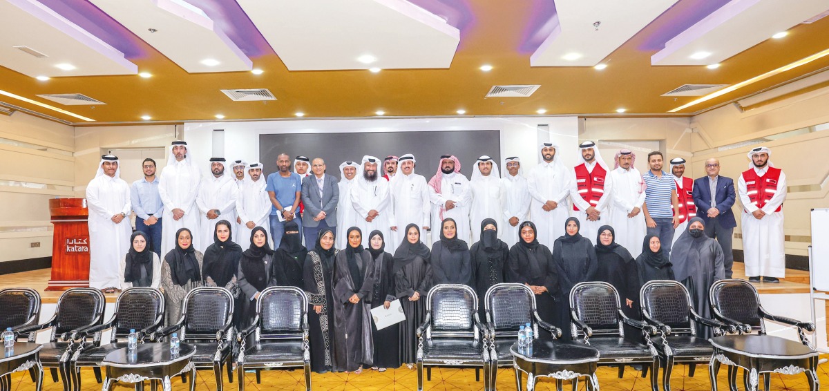 Officials during the celebration of GCC Red Crescent Day in Doha.