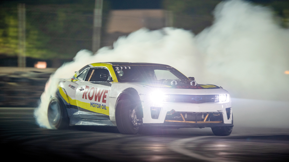 A participant prepares to compete in the opening round of Qatar Drift Championship.  