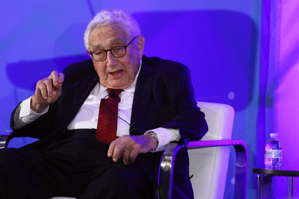 (Files) Former US Secretary of State Henry Kissinger speaks during a National Security Commission on Artificial Intelligence (NSCAI) conference November 5, 2019 in Washington, DC. (Photo by Alex Wong / Getty Images North America / AFP)