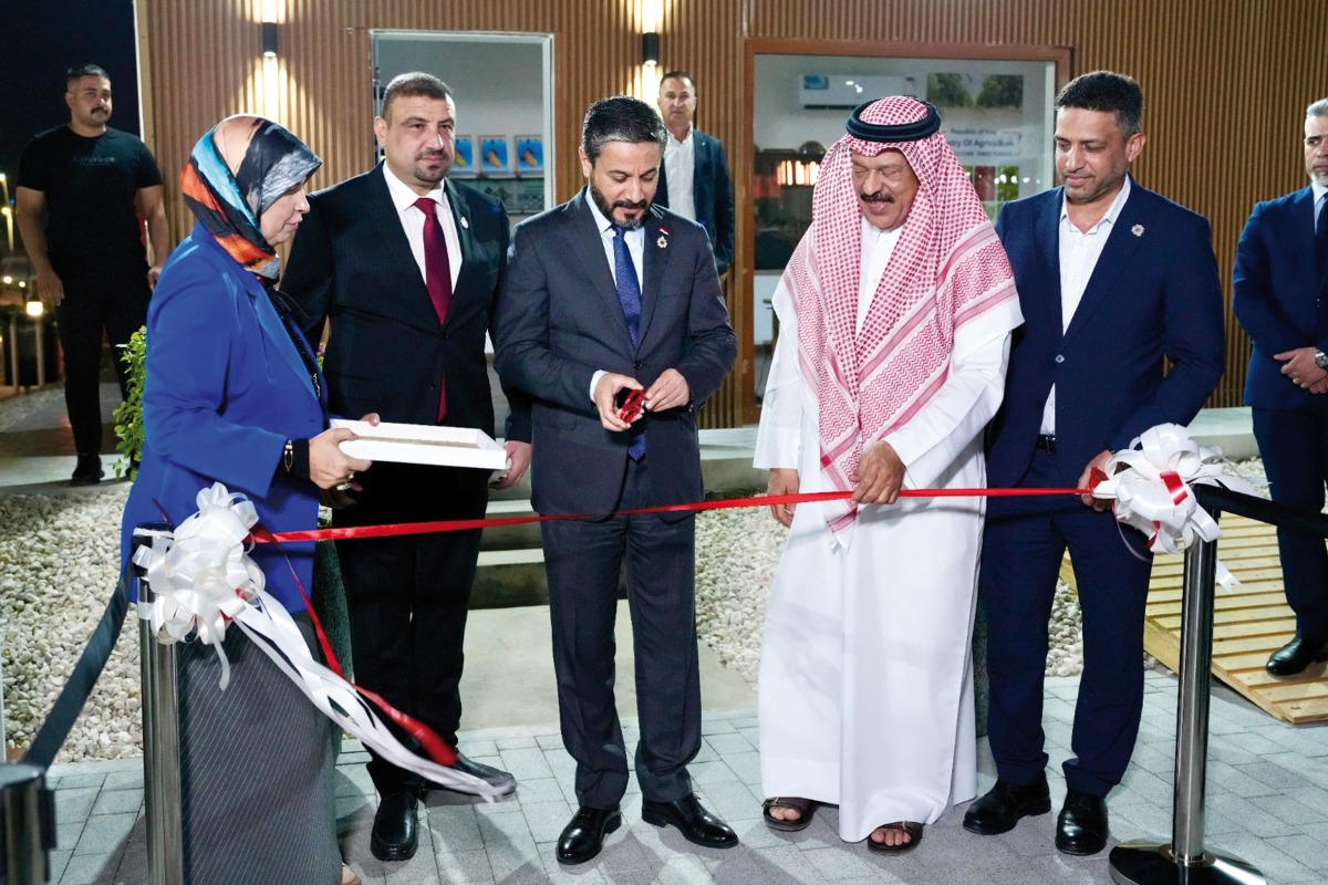 Iraqi Minister of Higher Education and Scientific Research H E Dr. Naeem Al Aboudi and Expo 2023 Doha Commissioner General H E Ambassador Bader bin Omar Al Dafa inaugurating the Iraqi pavilion at Expo 2023 Doha.