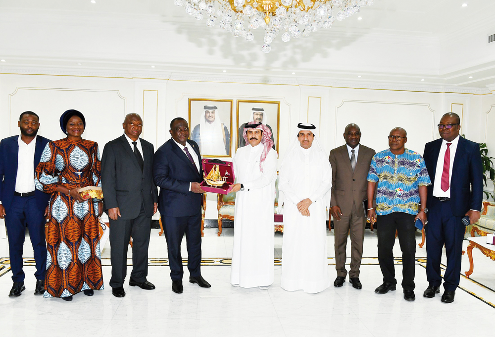QC Second Vice-Chairman Rashid bin Hamad Al Athba with the Minister of Agriculture and Rural Development in Côte d’Ivoire H E Kobenan Kouassi Adjoumani, Ambassador of the Republic of Cote d’Ivoire to Qatar H E Dr. Sisi Abdul Karim and other officials.