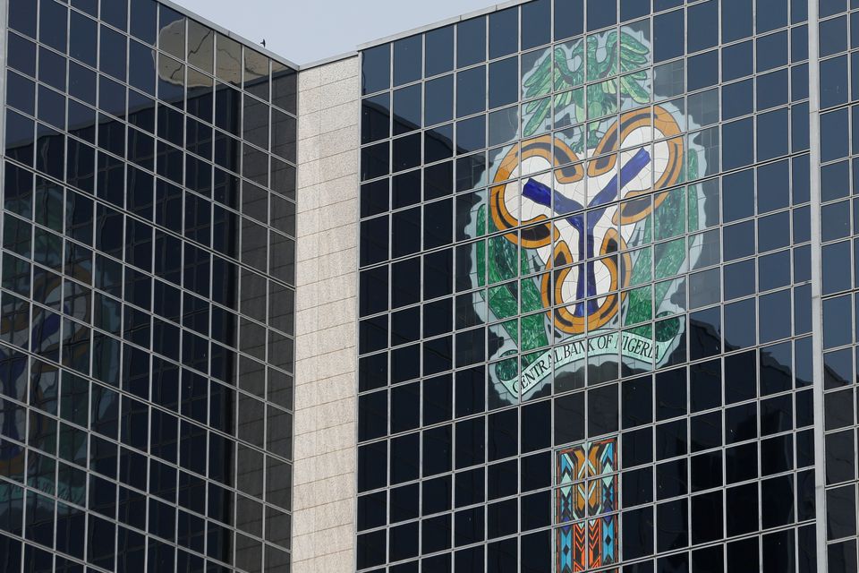 The Central Bank of Nigeria's logo is seen on its headquarters building in Abuja, Nigeria, on January 22, 2018. File Photo / Reuters

