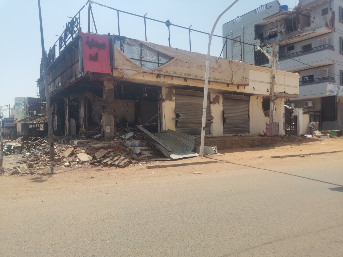 KHARTOUM: Photo taken with a mobile phone on Sept. 28, 2023 shows damaged buildings in Khartoum, Sudan. (Photo by Mohamed Khidir/Xinhua)
