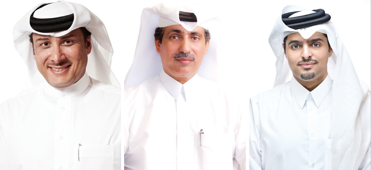 FROM LEFT: Chairman of the Board of Directors at Vodafone Qatar, Abdulla Nasser Al Misnad; Managing Director at Vodafone Qatar, Rashid Fahad Al Naimi; and Chief Executive Officer at Vodafone Qatar, Sheikh Hamad Abdulla Jassim Al Thani