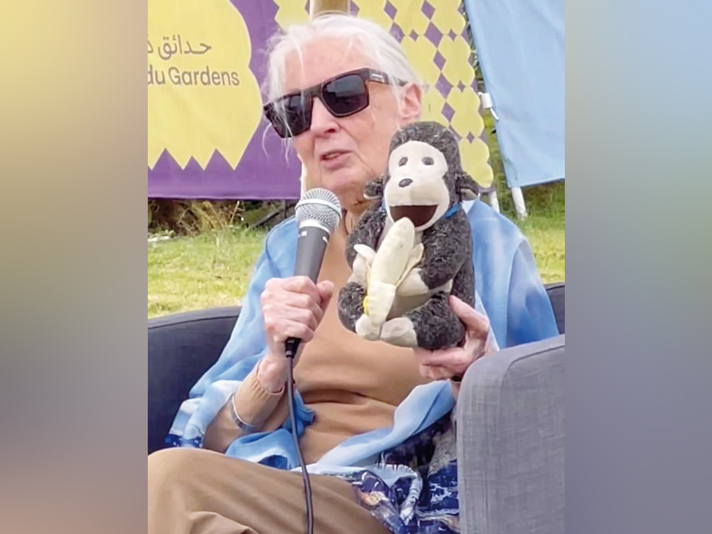 Dr. Jane Goodall during her talk at Dadu Gardens.
