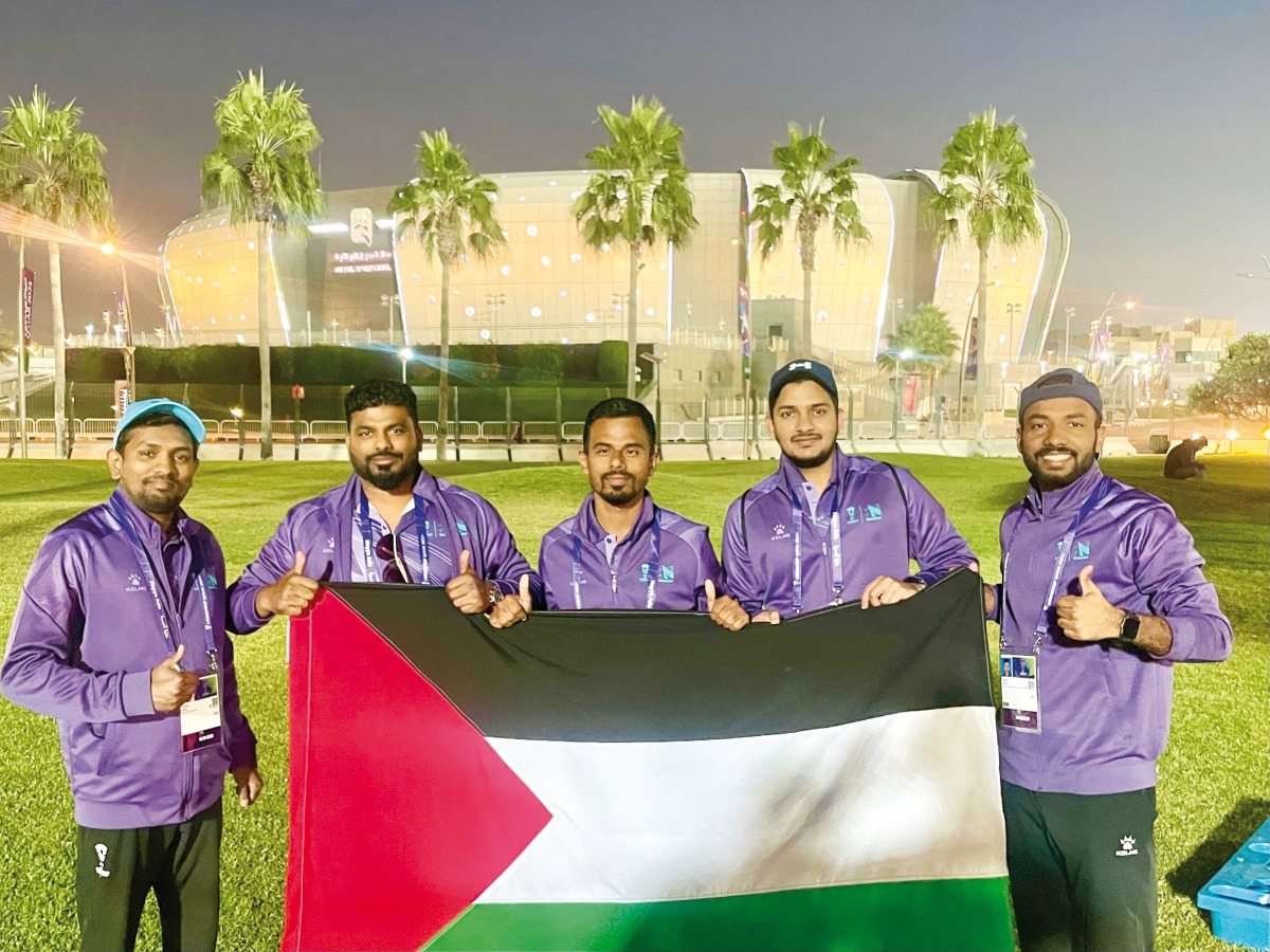 The Asian Cup 2023 Sri Lankan volunteers at Abdullah bin Khalifa Stadium.