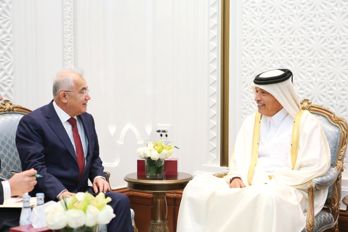 Speaker of the Shura Council H E Hassan bin Abdullah Al Ghanim meeting First Deputy Speaker of the Legislative Chamber of the Parliament and Director of the National Human Rights Centre of Uzbekistan H E Akmal Saidov yesterday.
