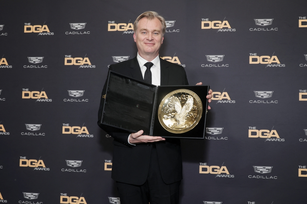 Christopher Nolan, winner of the Outstanding Directorial Achievement in Theatrical Feature Film award for