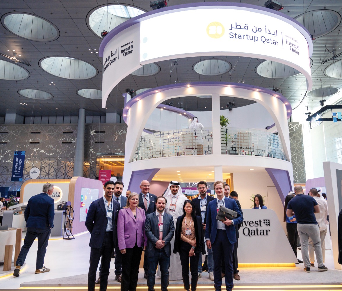 CEO of Investment Promotion Agency Qatar, Sheikh Ali Alwaleed Al Thani and German Ambassador to Qatar, H E Lothar Freischlader along with other delegates during the Web Summit Qatar 2024.