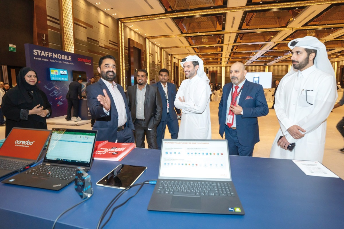 Ooredoo Qatar officials during the exclusive event for Small and Medium-Sized Businesses .