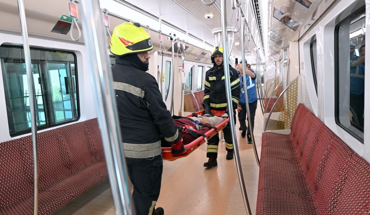 MOI conducts mock train collision drill at Al Wakra metro station